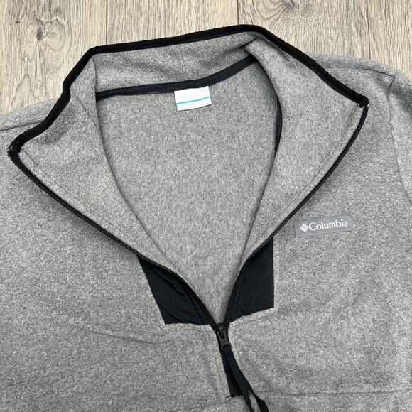 Columbia 1/2 Fleece Sweater Size Medium Mens Grey Sequoia Grove $60 - Picture 11 of 13